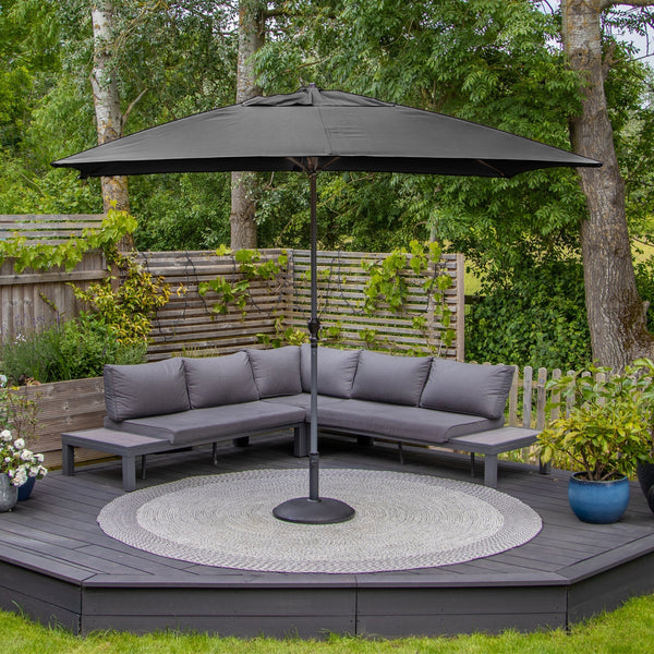 Triton 3m x 2m Rectangular Aluminium Parasol in Grey