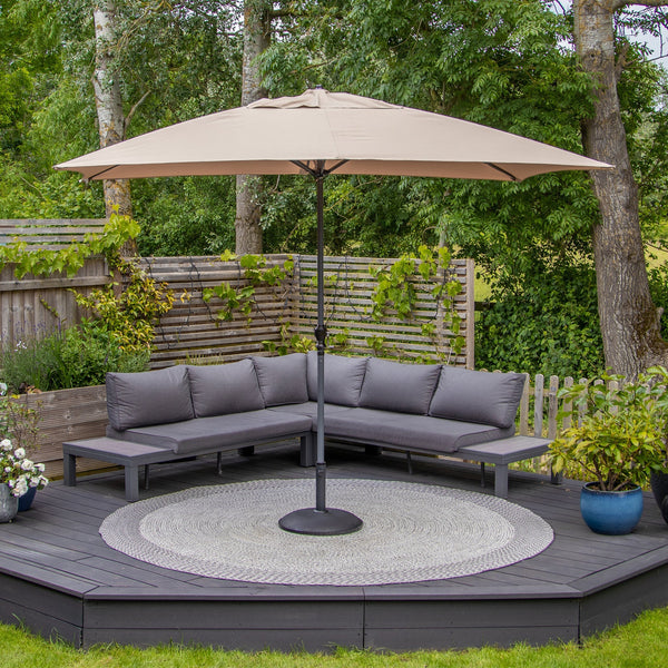 Triton 3m x 2m Rectangular Aluminium Parasol in Khaki