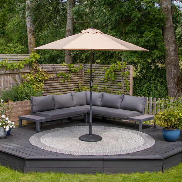 Triton 2.5m Round Aluminium Parasol in Khaki