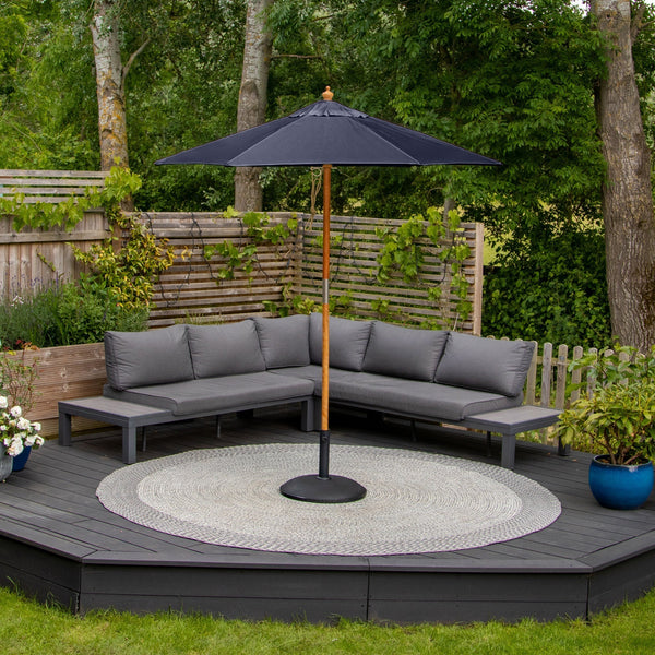 Kratos 2m Round Wooden Parasol in Navy
