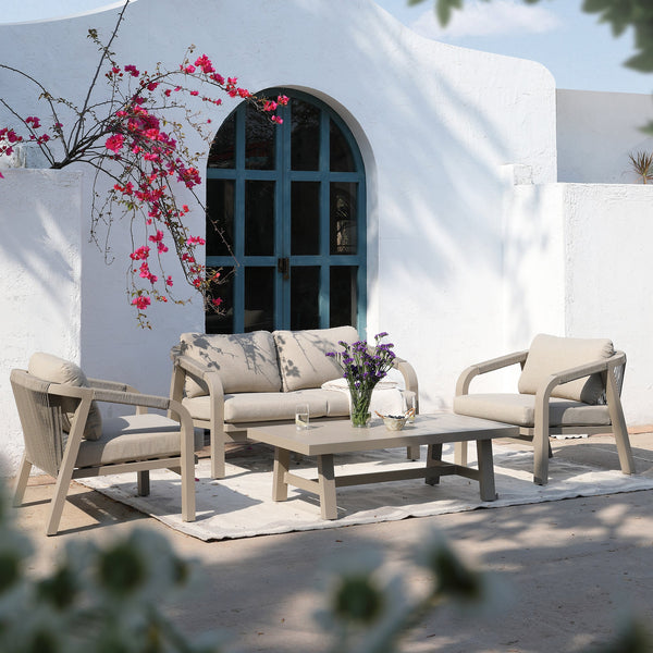 Manresa Rope 5-Seater Sofa Set, Taupe and Beige