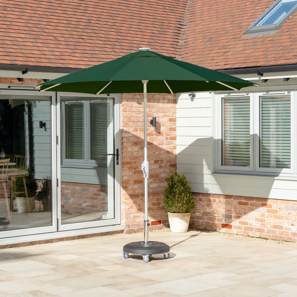 Zelos 2.5M Round Parasol with LED Lighting in Green