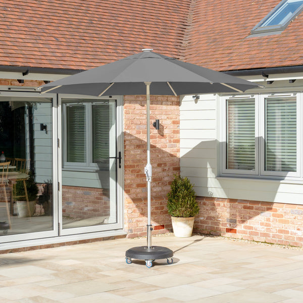 Zelos 2.5M Round Parasol with LED Lighting in Grey