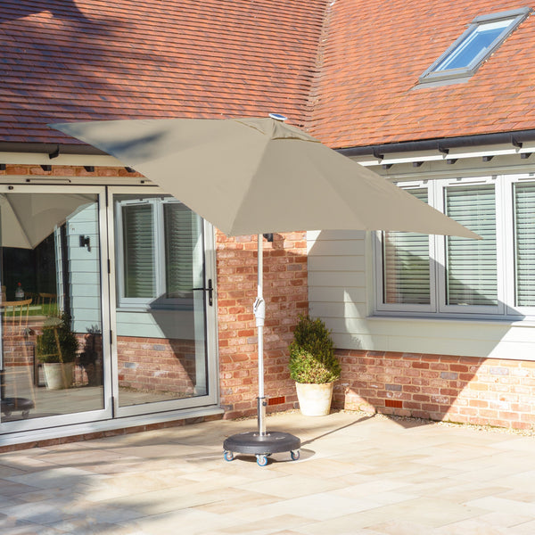 Zelos 2.5m Square Parasol with LED Lighting in Taupe