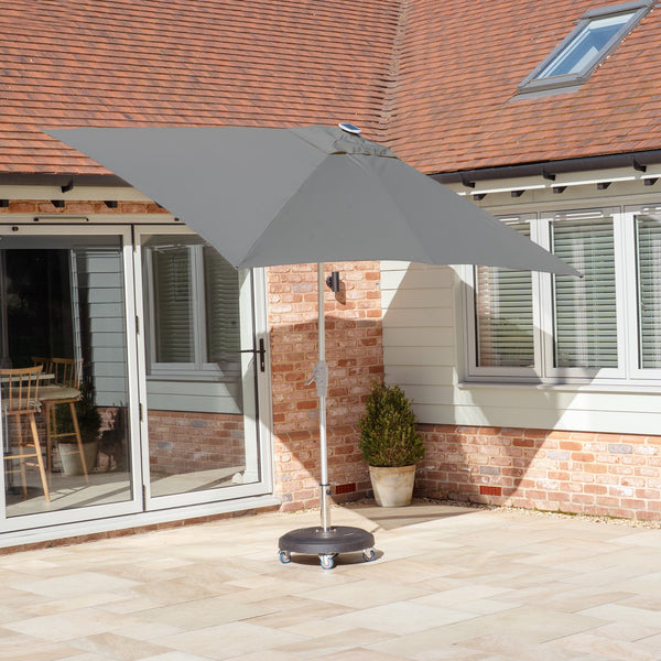 Zelos 3m x 2m Rectangular Parasol with LED Lighting in Grey