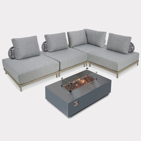 Mali Low Lounge Corner Set & Universal Fire Pit Table