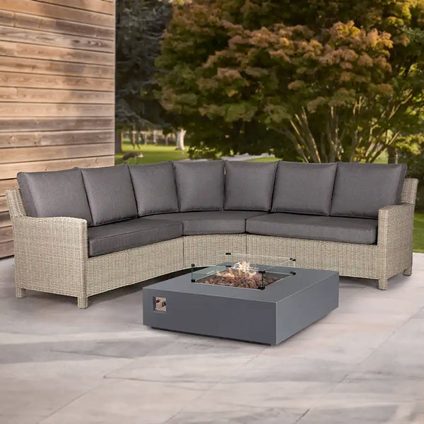 Palma Grande Corner Set with Universal Fire Pit Coffee Table